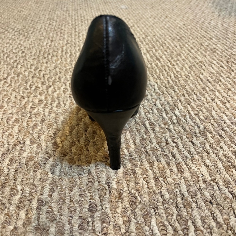 ❤️Unlisted Black Faux Leather Round Toe Stiletto Heel Platform Pumps Size 8.5 - Picture 12 of 16